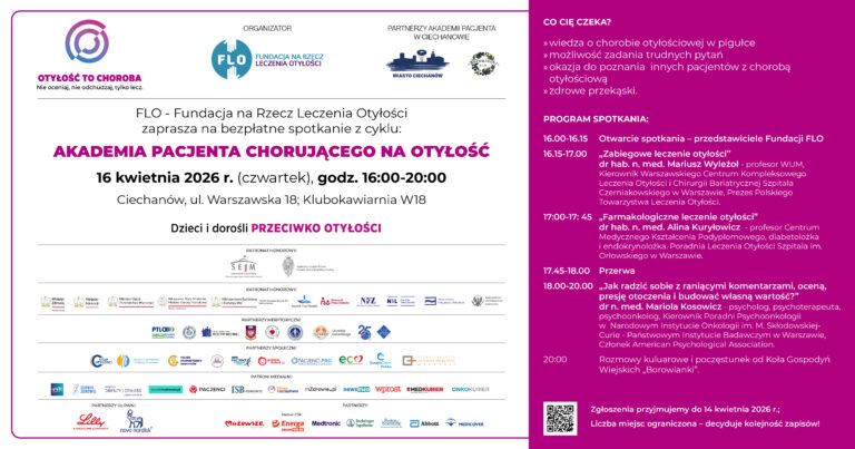 Akademia Pacjenta Chorującego na Otyłość już 16 kwietnia w Ciechanowie!